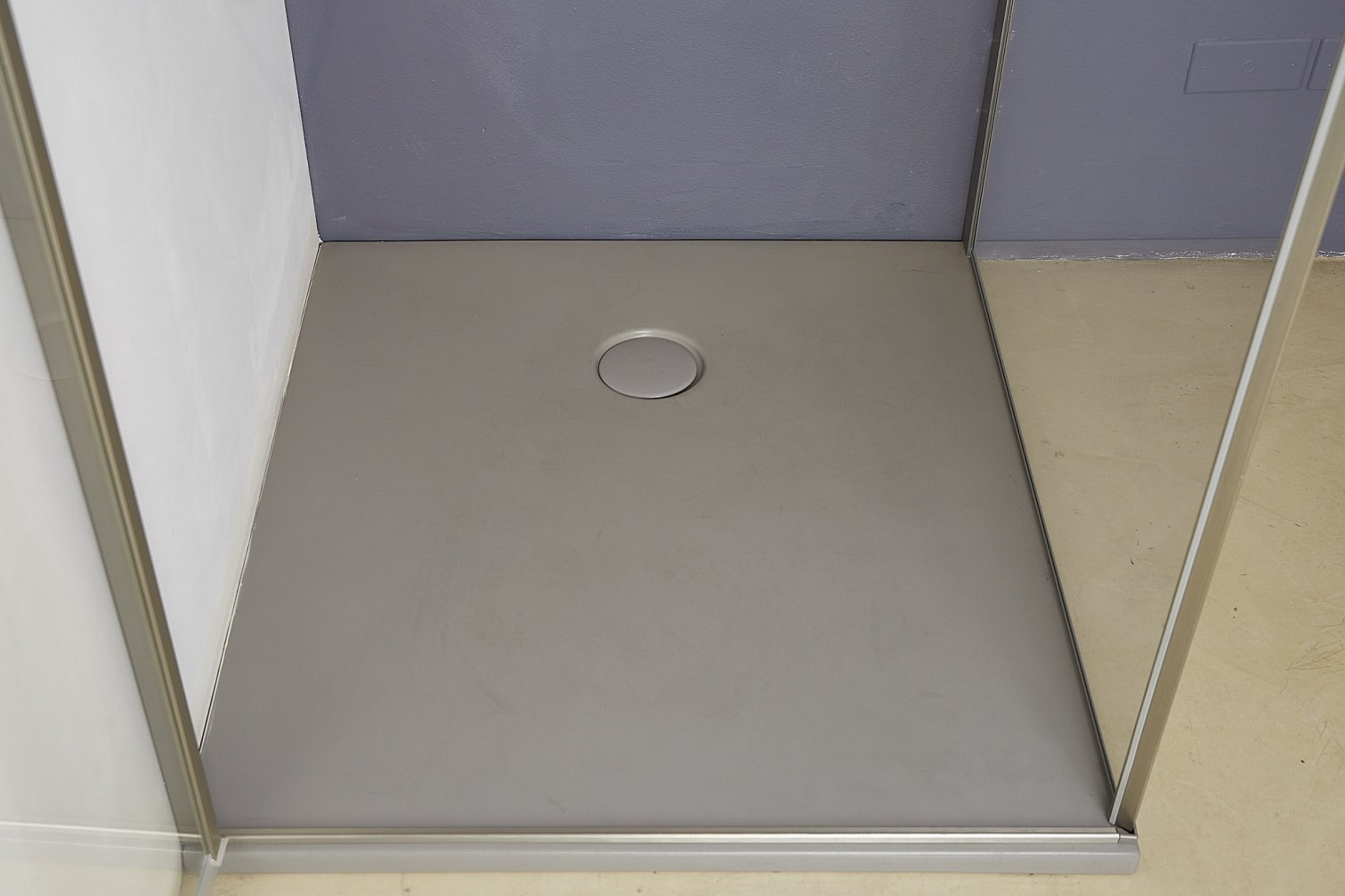 Nic Design, Foglio Piatto doccia 100x90 cm Cemento Opaco