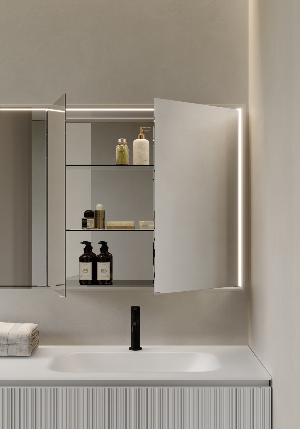 Idea, Multiplo Specchio contenitore 80x80 cm