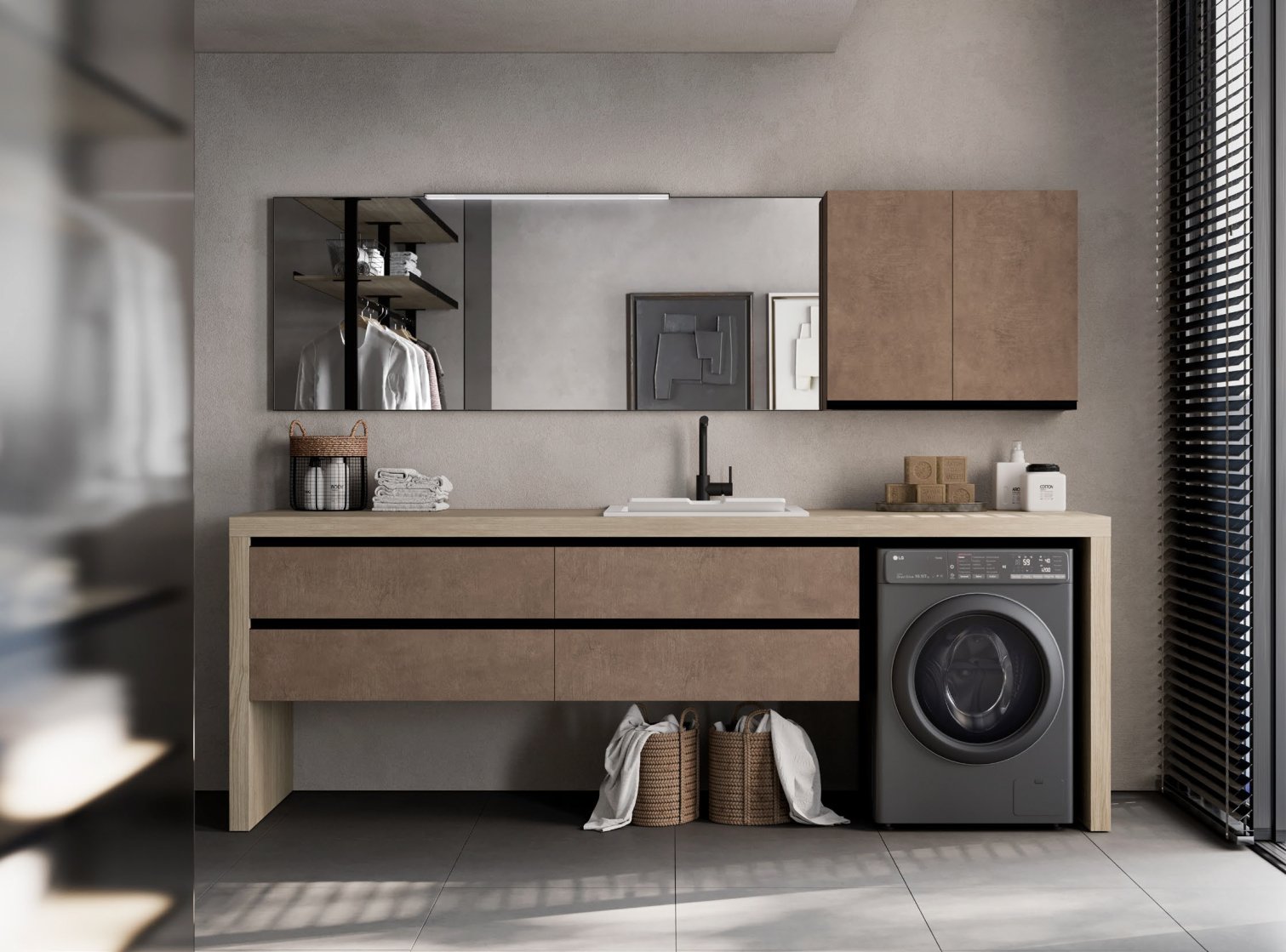 Idea, Spazio Time Mobile lavanderia L 260X65 cm