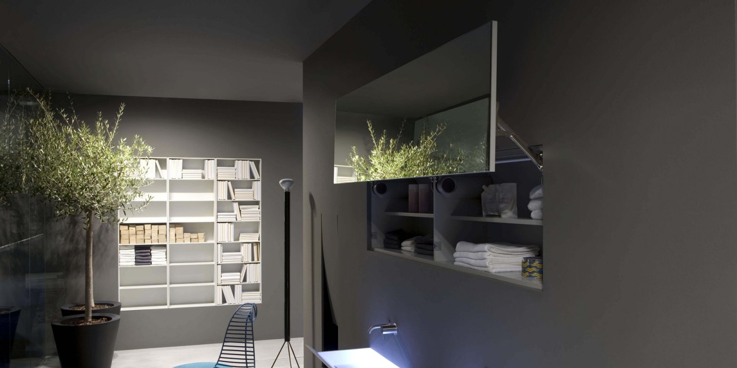 antoniolupi, Segreto Specchio contenitore L144x50 cm