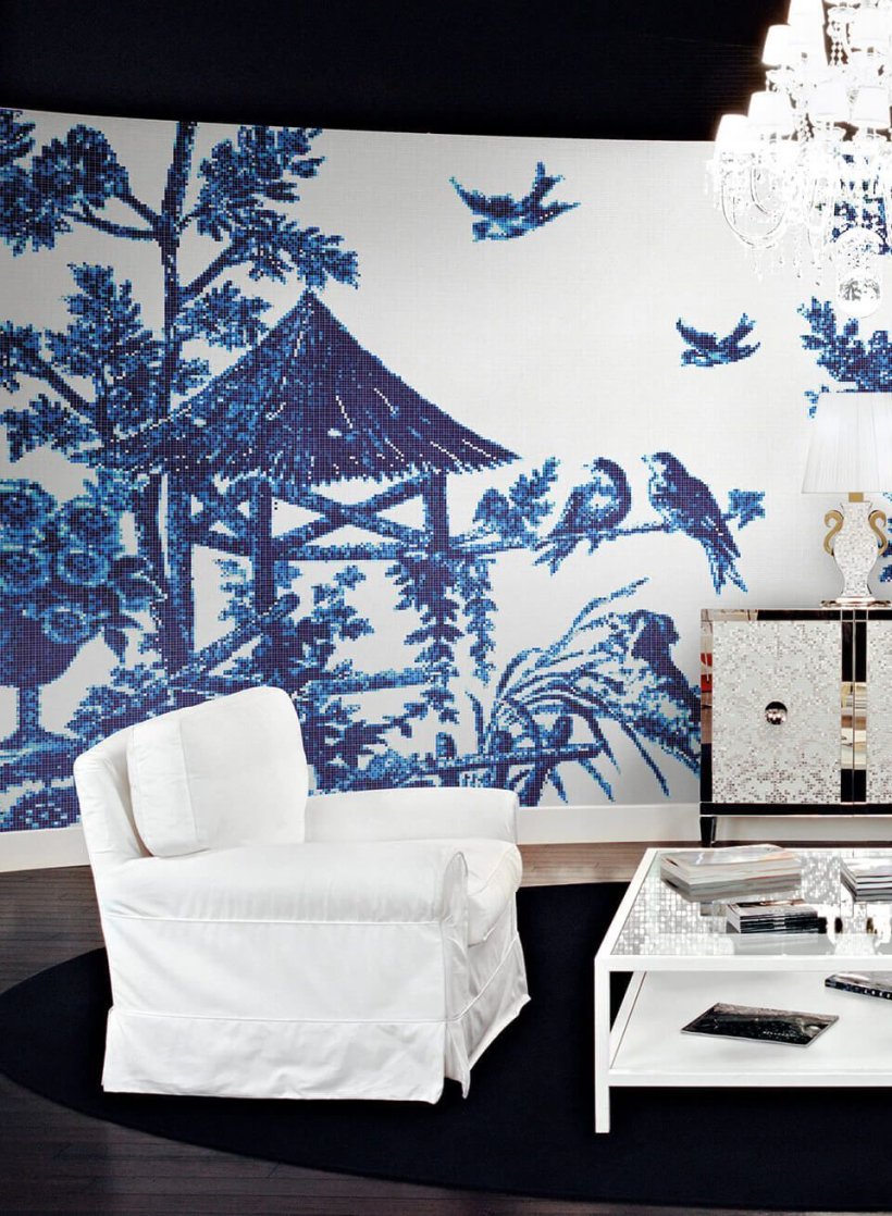 Bisazza, Jardin Bleu mosaico 32x32 cm