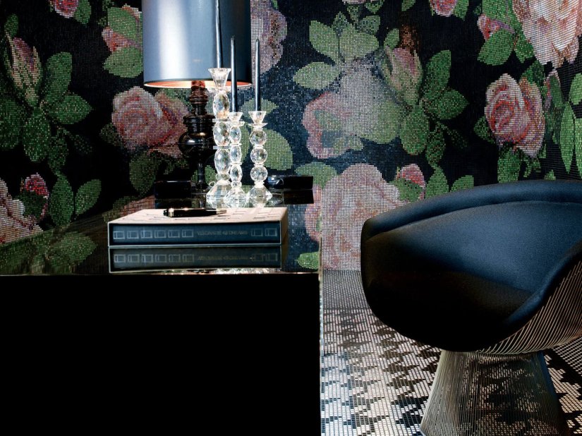 Bisazza, Springrose Nero mosaico 32x32 cm 